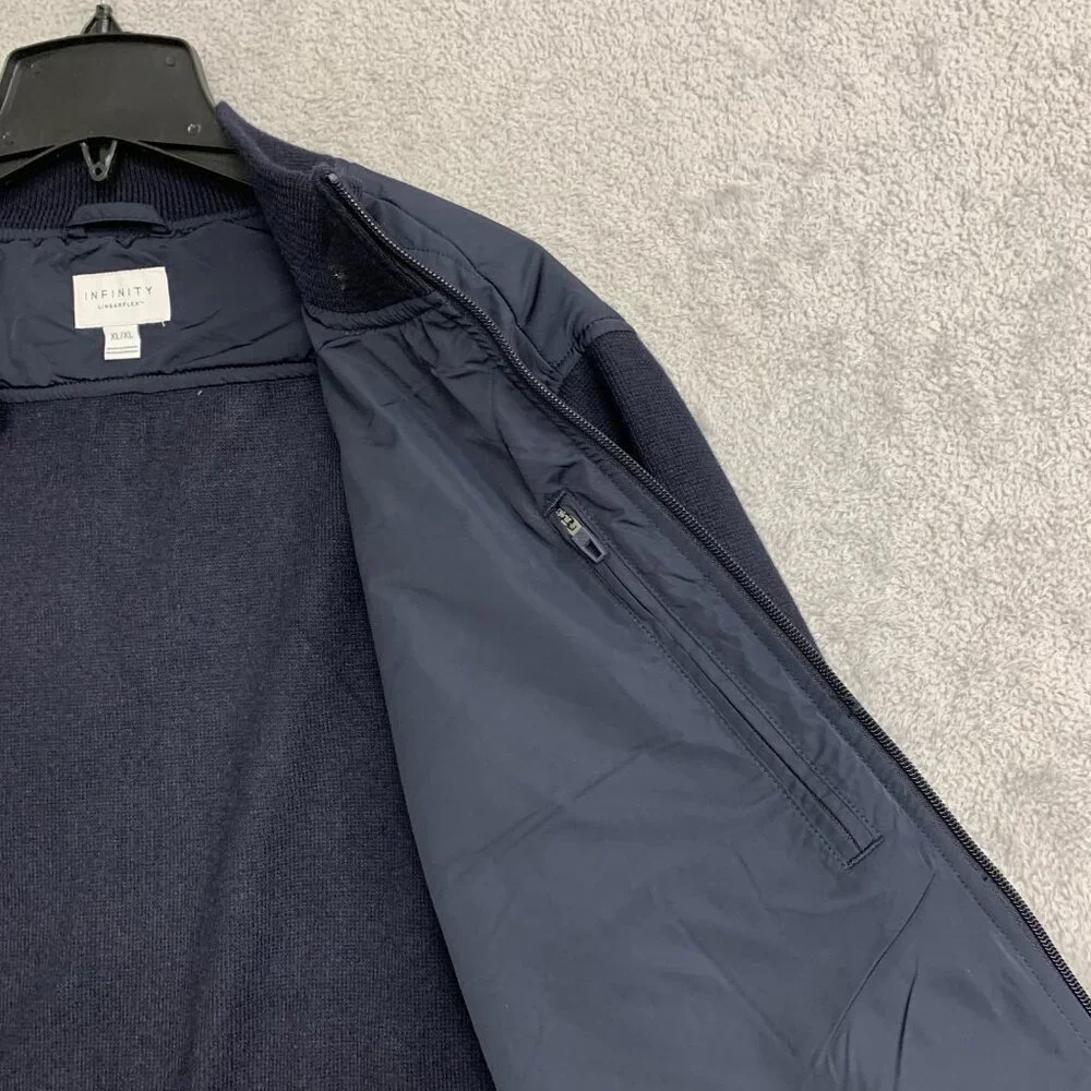 Infinity Linearflex Men's XL Navy Knit & Quilted Full-Zip Jacket G1925